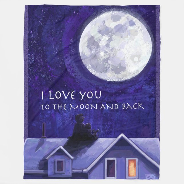Moon Watch Fleece Blanket (Front)