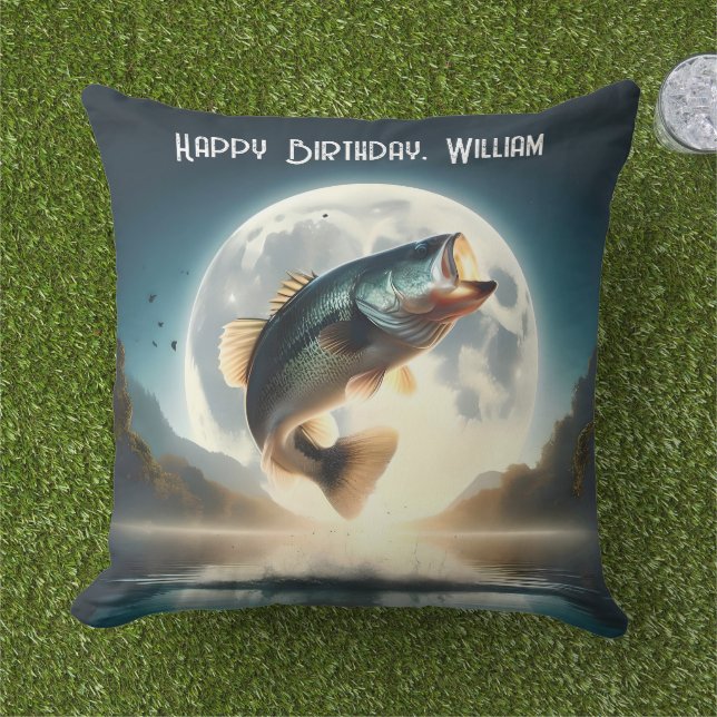 Moon Water & Bass Leaping Cushion (Grass)