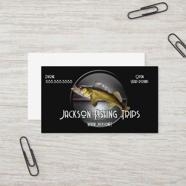 Moon Water & Walleye Pike Business Card (Front/Back In Situ)