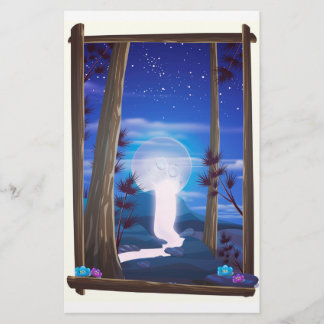 Moon Waterfall Stationery