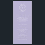 Moon Whimsical Wedding Programme<br><div class="desc">The Moon Whimsical Wedding Program becomes a visual guide to your whimsical celebration. Set against a lavender canvas,  the crescent moon,  stars and leaves,  along with the stylishly simple customisable initials of the couple,  become celestial beacons.</div>