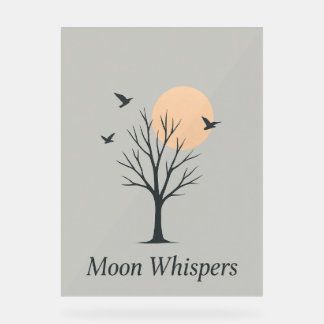 Moon Whispers – Serene Night Birds Poster 