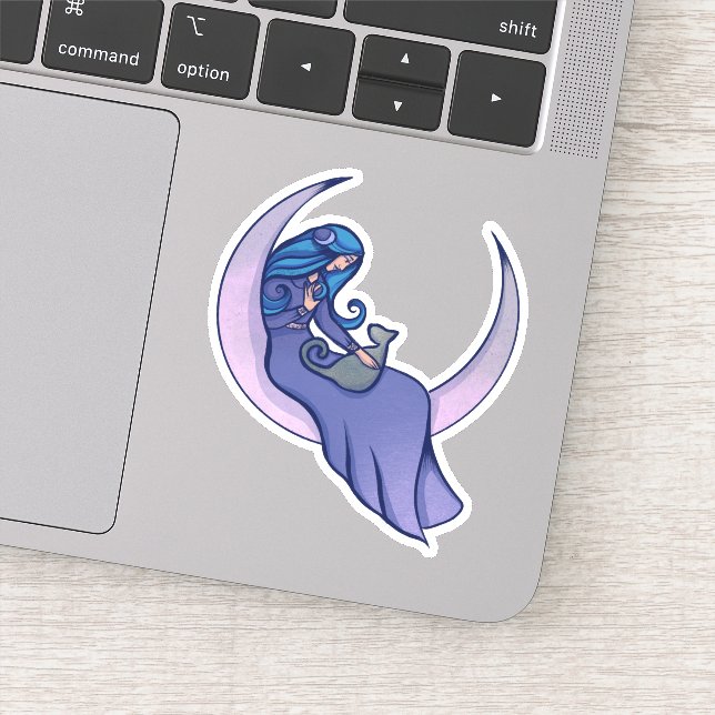 Moon Witch MoonChild Pagan Wicca Art (Detail)