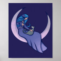 Moon Witch MoonChild Pagan Wicca Art