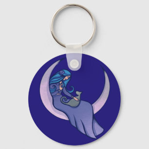Moon Witch MoonChild Pagan Wicca  Key Ring