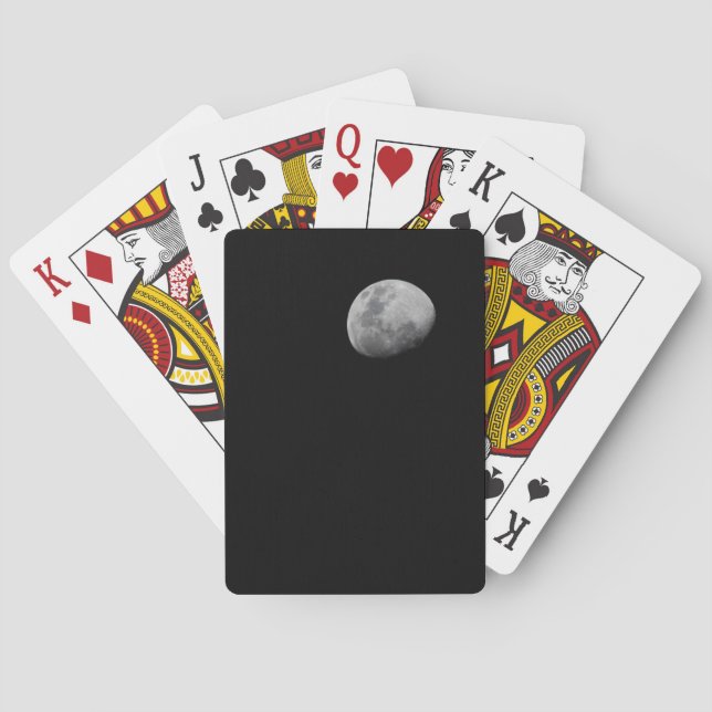 Moon with Black Sky | Zambia, South Luangwa Playing Cards (Back)