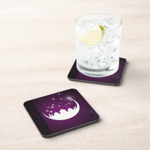 Moon with Mosque Silhouette Coaster