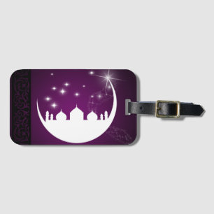 Moon with Mosque Silhouette - Luggage Tag