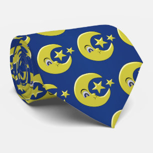 Moon With Stars Design Tie