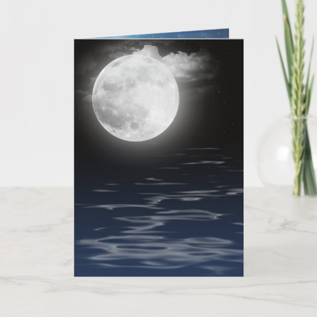 Moon with Water Reflection Card (Front)