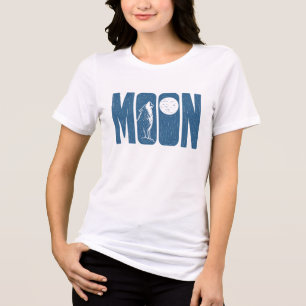 Moon Wolf Halloween Linocut Design Tri-Blend Shirt