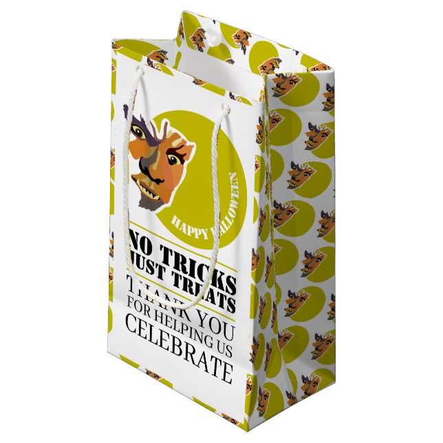 Moon Wolf, Halloween Party Small Gift Bag (Front Angled)