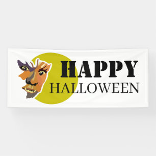 Moon Wolf, Happy Halloween Banner