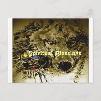 Moon Wolf  Spiritual Blessings Postcard