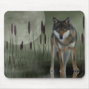 Moon Wolf - Wolf, Animals Mouse Mat