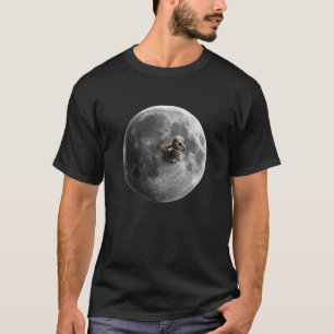 Moon Worm Surreal Full Moon Space Art T-Shirt