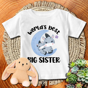 Moon Zebras 🦓 World's Best Big Sister Baby T-Shirt