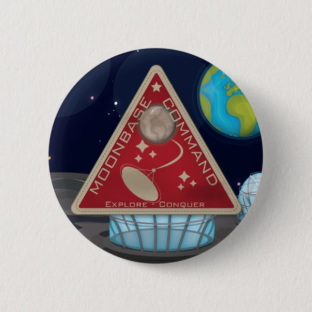 Moonbase 6 Cm Round Badge (Front)