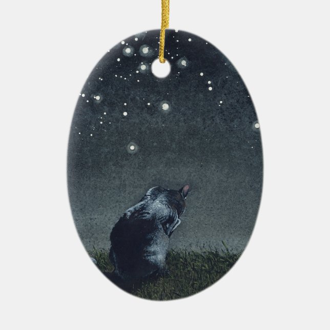 "Moonbathing" Ceramic Tree Decoration (Front)
