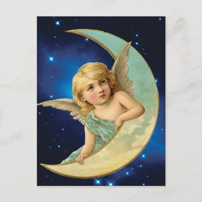 Moonbeam - Angel and Moon Collage Postcard (Front)