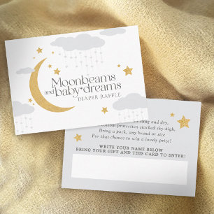Moonbeams an baby dreams baby shower diaper raffle enclosure card