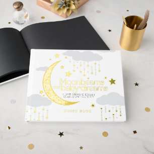 Moonbeams and baby dreams Foil Guestbook