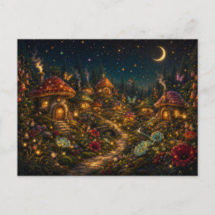 Moonberry Hollow Sleepy Mushroom Village Postcard