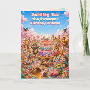 Moonberry Hollow Sweet Candy Village Birthday Card
