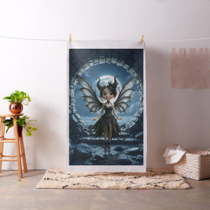 Moonborn Little Shadow, the Cute Gothic fairy Fabric
