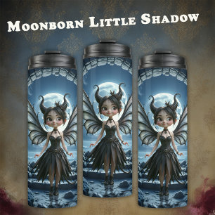 Moonborn Little Shadow, the Cute Gothic Fairy  Thermal Tumbler