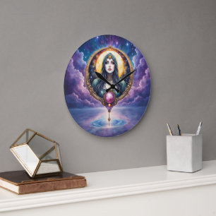 Moonbound Dreamkeeper – Guardian of the Night. Large Clock