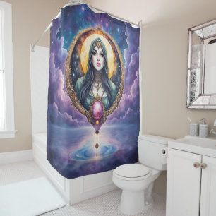 Moonbound Dreamkeeper – Guardian of the Night. Shower Curtain