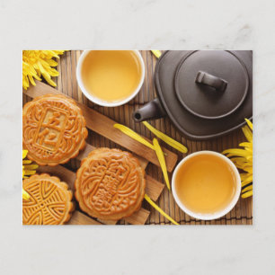 Mooncake and tea,Chinese mid autumn festival 2 Postcard