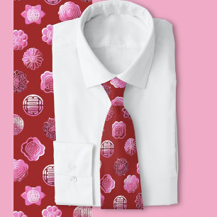 Mooncakes pink and red tie