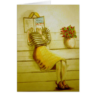 Mooncards, The Book Worm, Book lover, Blank Card