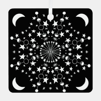 Moonchild Mandala Stars Moon Child Witchy Art Metal Tree Decoration