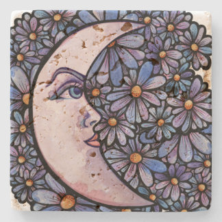 MoonChild Moon Goddess Art Moon Child Purple Stone Coaster