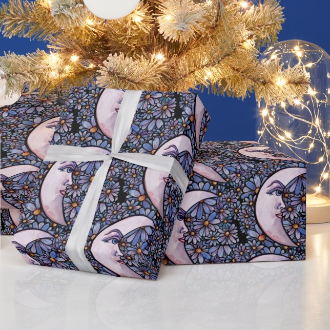 MoonChild Moon Goddess Art Moon Child Purple       Wrapping Paper (Holidays)