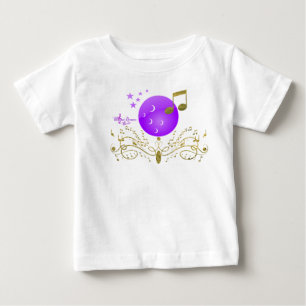 MoonDreams Gold Glitter Music Toddler Ruffle Tee