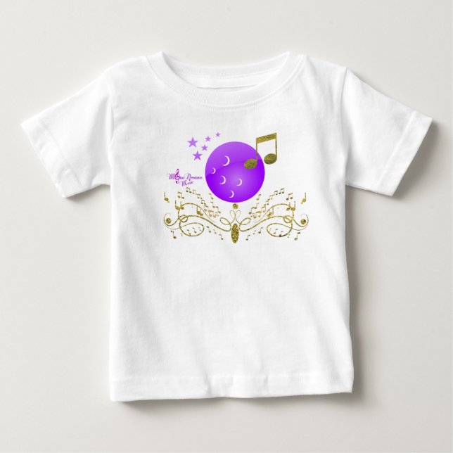 MoonDreams Gold Glitter Music Toddler Ruffle Tee (Front)