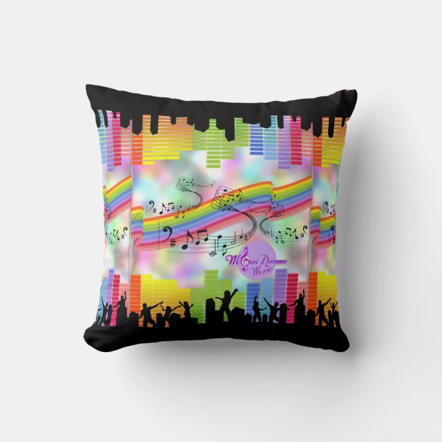 MoonDreams Music Nights Square Throw Pillow (Front)