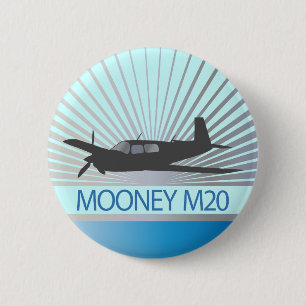 Mooney M20 Aviation 6 Cm Round Badge