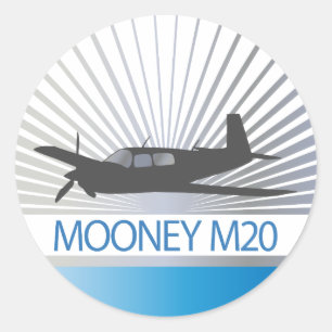 Mooney M20 Aviation Classic Round Sticker