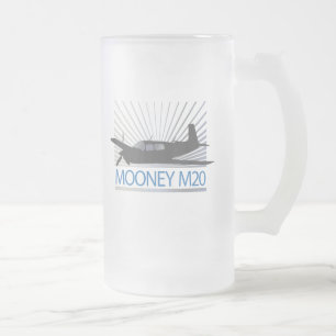Mooney M20 Aviation Frosted Glass Beer Mug