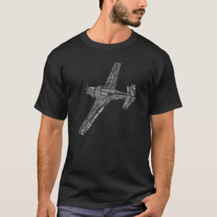 Mooney M20 Typography Aeroplane Art History Pilot T-Shirt