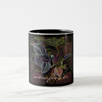 Moonflower Drawing Two-Tone Coffee Mug