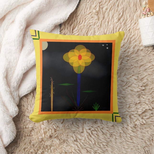 "Moonflower, Moonflower" 16' x 16" Throw Pillow (Blanket)