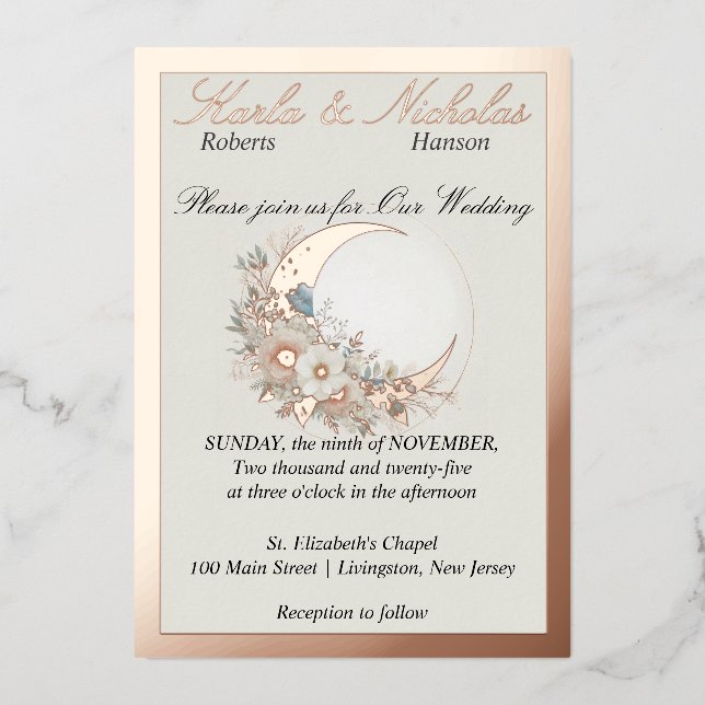 Moonflower Off White, Wide Rose Gold (Front)