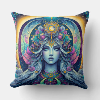 Moonflower Oracle Throw Pillow