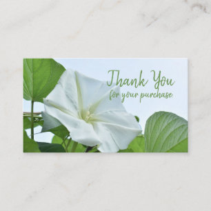Moonflower White Nocturnal Bloom Floral Thank You Business Card
